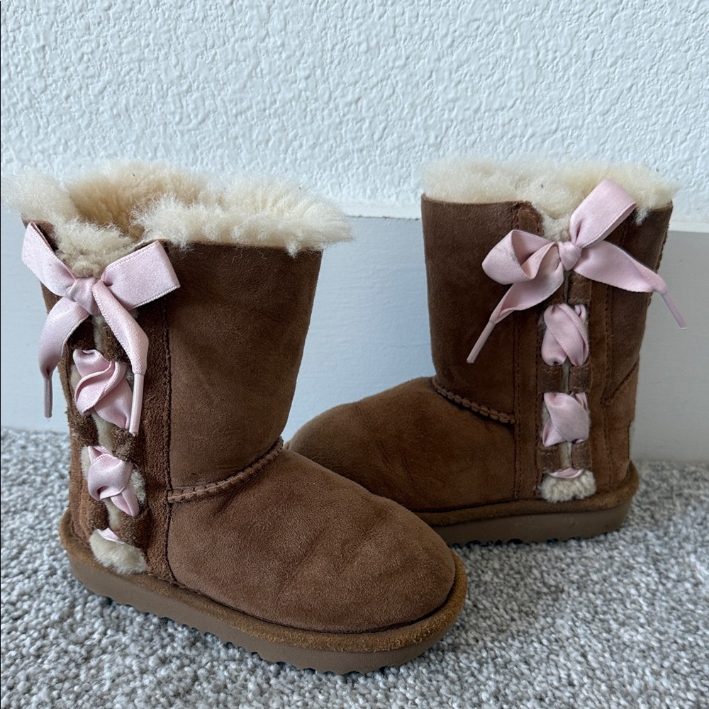 UGG Brown Boots with Pink Accents